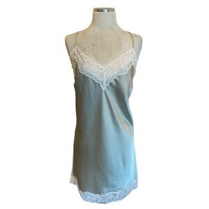 Lace Lingerie Intimate Slip Dress In Sage Green